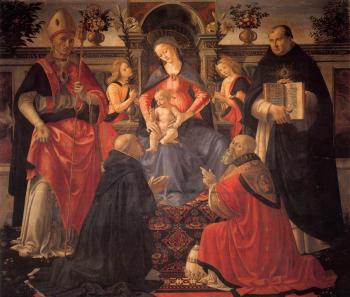 多梅尼科 基爾蘭達約 Madonna and Child Enthroned between Angels and Saints